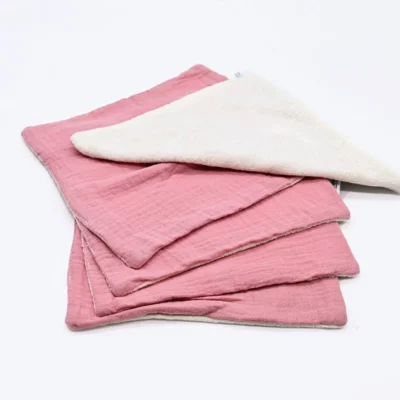 5 Lingettes lavables douceur visage – Gaze de Coton