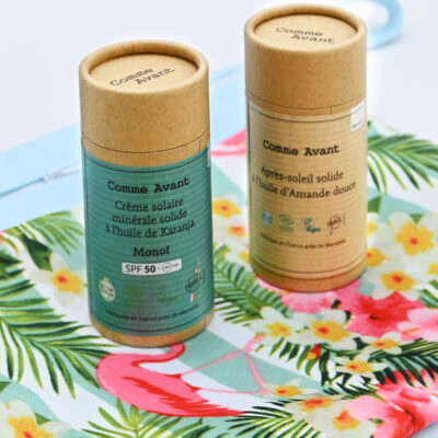 Kit Solaire Comme Avant : Crème SPF50 et Baume Après-soleil + pochette de plage