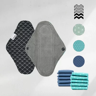 10 serviettes hygiéniques lavables (Gamme S)