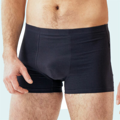 1 boxer absorbant étanche lavable homme – Fuites urinaires légères – Noir