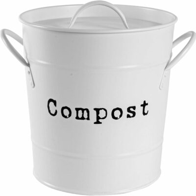 Seau à compost de cuisine – Intérieur amovible – Blanc