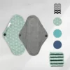 5 serviettes hygiéniques lavables (Gamme S) - Flux léger à moyen