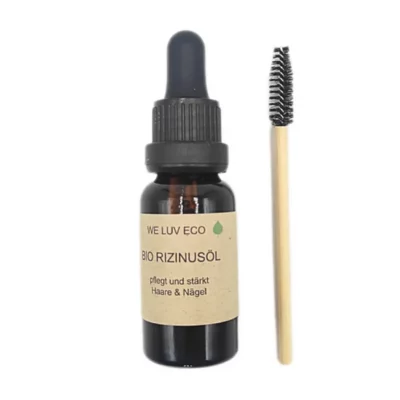 Huile de ricin + brosse (cils, sourcils)