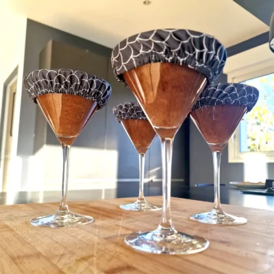 4 Couvre Coupes à dessert – couvre plat en tissu – 10 à 13 cm (XS)