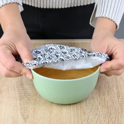 2 Couvre bols – couvre plat en tissu 13 à 18 cm (S)