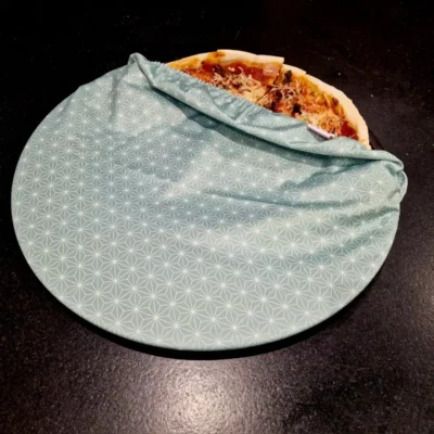 2 Couvre plat – plat à pizza, très grand saladier- couvre plat en tissu 30 à 38 cm (XL)