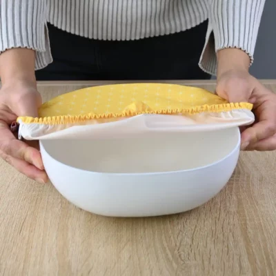 2 Couvre saladier – Charlotte, couvre plat en tissu 18 à 24 cm (M)