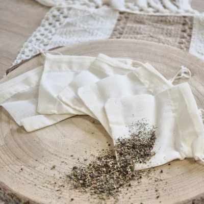 5 sachets de thé en coton bio réutilisables – Ecodis