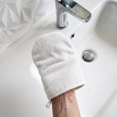 2 gants de toilette lavables (Taille à choisir)